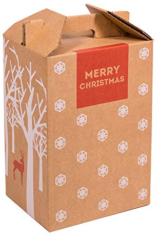 ONLY BOXES, Caja para Vino, Estuche de 4 Botellas de Vino, Caja para Lote de Navidad, Impreso, 4 Unidades