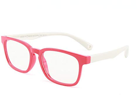 Suertree Occhiali per bambini, anti luce blu, occhiali da computer, protezione UV antiriflesso per ragazzi e ragazze, per videogiochi e TV (adatti per bambini dai 2 ai 10 anni), Cornice rossa quadrata