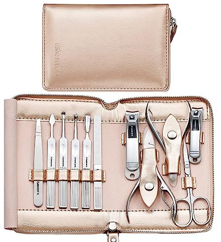 FAMILIFE Stainless Steel Manicure Set 11-in-1 Professional Nail Clipper Kit