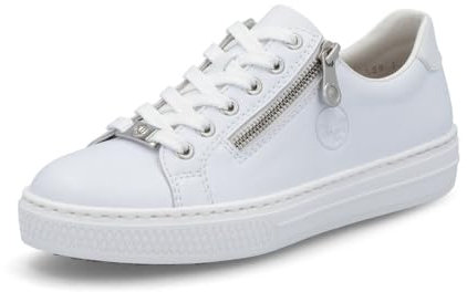 Rieker Damen Low-Top Sneaker L59L1, Frauen Halbschuhe,straßenschuhe,Strassenschuhe,Sportschuhe,Freizeitschuhe,Turnschuhe,Weiss (83),41 EU / 7.5 UK