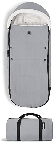 Stokke BABYZEN YOYO Footmuff, Stone - Sherpa Lining & Fleece Hood with Drawstring to Keep Baby Warm - Includes Carrying Bag - Machine Washable