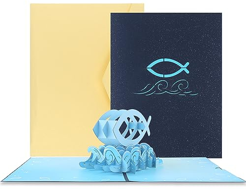 Kommunionkarte Konfirmationskarte 3D Glückwunschkarte Pop-Up Karte Taufkarte oder Geburtstagskarte für Patenkind Kommunion & Konfirmation für Mädchen & Jungen