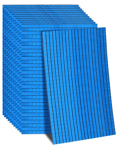 sourcing map 7200 PCS de carreaux de miroir en verre pour boule disco autocollants en miroir bleu en mosaïque 5 x 5 mm pour boule disco, bricolage, décoration KTV 12 feuilles