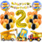 HGRGHH Bagger Deko Kindergeburtstag 2 Jahre, Baustellen Geburtstagdeko Junge, Luftballons, BAU Party Dekoration