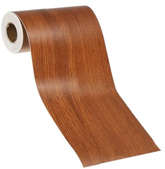 PATIKIL Pellicole Adesive Legno Autoadesivo 10m x 80mm Carta Adesiva per Mobili Legno Riparazione Pellicola Autoadesiva Effetto per Pavimenti Porte Tavoli Sedie Armadi, Teak