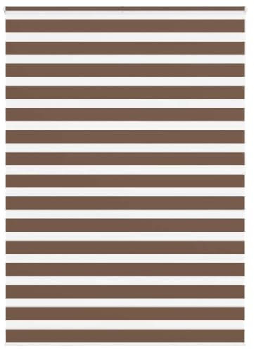 vidaXL Zebrarollo Braun 160x200 cm Stoffbreite 155,9 cm Polyester, Zebra-Rollo, Doppelrollo, Zebra-Jalousie für Fenster, Doppelrollo, Zebra-Rollo