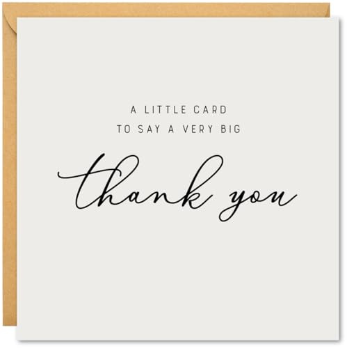 Thank You Cards for Teacher - Beautiful and Elegant Thank You Greeting Card for Any Occasion With Blank Inside/for Men, Women, Kids, White