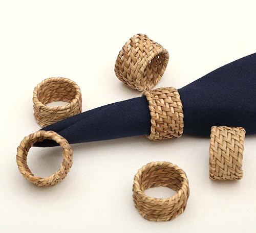 Napkin Rings Set of 6 – Handmade Woven Napkin Holders,Farmhouse Napkin Buckles for Wedding, Party, Christmas, Thanksgiving & Holiday Table Décor (Natural Wood, 5 CM) – THE HOME TALK