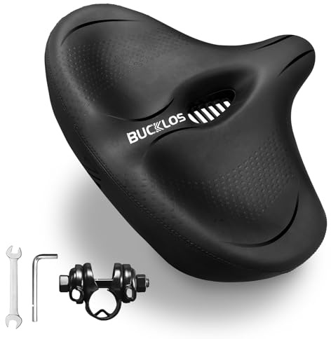 AEYINO Bicycle Saddle Extra Wide Comfort Bike Seat Cushion for Men Women - Bicycle Big Soft Foam Padded Seats for Soft, Comfortable, Breathable, Shock-Absorbing