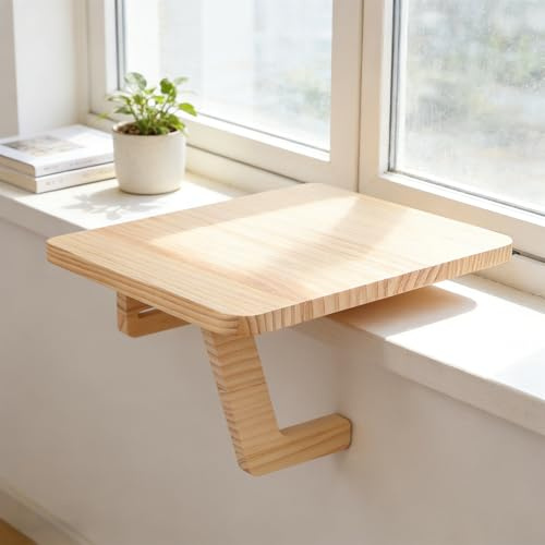 URCheers Supporto per davanzale in legno, 30 x 30 cm, per piante, mensole sospese, scaffali, mensole, prolunghe per davanzale, adatto per piccole piante in vaso o oggetti leggeri