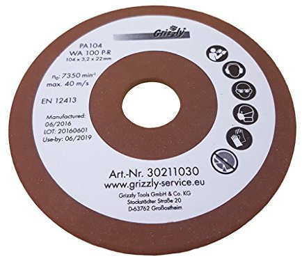 Disque de meulage pour affûteuse de chaîne de tronçonneuse 104 mm x 22,2 mm x 3,2 mm