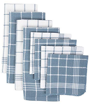 DII 100% Cotton, Machine Washable, Fast Drying and Absorbent, Blue, Kitchen Set