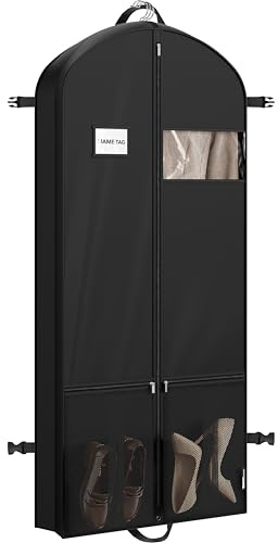 Simple Houseware 60'' Travel Garment Bag with Pockets for Suits, Dresses, Coats, Tuxedos, Heavy Duty 300D Polyester