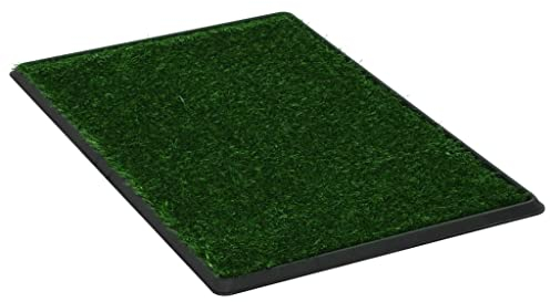 vidaXL Haustier Toilette mit Tablett Kunstgras Hundetoilette Welpentoilette Hundeklo Welpenklo Hunde Tier WC Trainingsunterlage Grün 76x51x3cm
