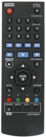 AKB73896401 Télécommande de remplacement -VINABTY Blu-ray Télécommande pour LG BD640 BP135N BP135W BP145 BP155N BP200 BP325W BP335WN BP340 BP350N BPM25 BPM34 BPM35 P255N BP250 BP135 BP240 BP300 BP335W