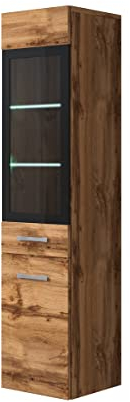 Badschrank Rio 131 cm Eiche - Regal Hochschrank Badmöbel Badmöbel