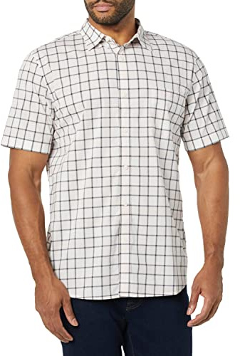 Amazon Essentials Hombre Camisa de Popelín de Manga Corta y Ajuste Entallado