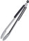 Relaxdays Grillzange, Edelstahl, Holzgriff, lange Kochzange für Grill & Küche, 38 cm, Bratzange mit Öse, silber/schwarz