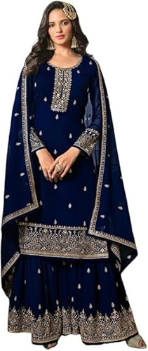 Nimbark Prêt à porter Salwar indien et pakistanais brodé en georgette pour femmes Prêt à porter, Large