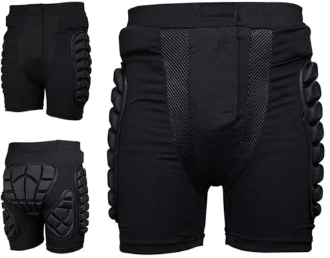 Joayuezo 3D Protektorenhose Herren&Damen Schutzhose Gepolstert Protektorhose Hüfte Protektor Widerstand Atmungsaktive Sporthose für Skiing, Eislauf, Snowboardfahren Und Skateboardfahren (M)