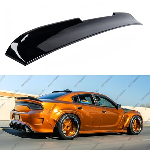 WheelX Rear Window Rooftop Spoiler Compatible with 2015-2023 Dodge Charger All Model, V Style Wing Fits for 15-24 GT Pursuit R/T SRT SRT8 SXT Scat Pack SE Enforcer Daytona (Glossy Black)