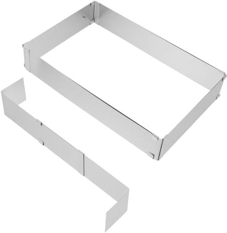 MAGICLULU Stampo Rettangolare per Mousse in Acciaio Inox Anello per Torte Estensibile e Regolabile per Cucinare e Decorare Accessorio da Forno