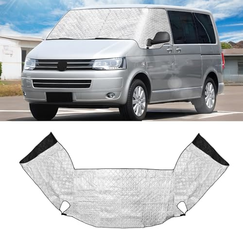 Cubierta para parabrisas compatible con Volkswagen T5 Transporter Frost y hielo polvo cubierta de ventana parasol cubierta para VW T5 autocaravanas