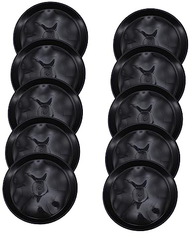 UPKOCH 10piezas Bandejas Plásticas para Macetas Redondas Base Palet para Plantas Jardín Interior Exterior Resistente y Decorativo Antigoteo Negro