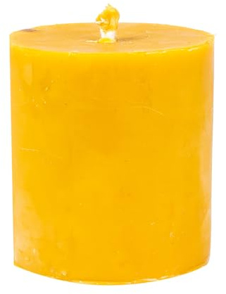 BeesWax World Bougies piliers en cire d'abeille - Fabriquées à la main en cire d'abeille 100% naturelle - Sans fumée et combustion longue avec mèche en coton (XS2 : env. 6,7 x 6 cm)