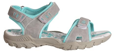 Ladies PDQ Adjustable Sports Walking Sandals Light Grey Mint L498 KD -UK 7 (EU 40)