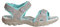 Ladies PDQ Adjustable Sports Walking Sandals Light Grey Mint L498 KD -UK 7 (EU 40)