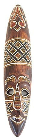 OMA African Mask Wall Hanging Decor Wooden Hand Crafted Tiki God Blessing & Protection Wall Decor Home Gift (Blessing & Protection)