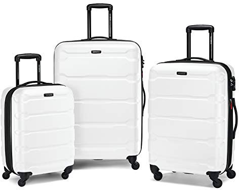 Samsonite Omni PC Hardside Erweiterbares Gepäck, Weiß, 3-Piece Set (20/24/28), Omni PC Hartschalengepäck erweiterbar mit Spinnrollen