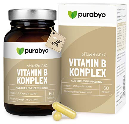 Vitamin B Komplex hochdosiert in Buchweizen | im Glas | natürlich | vegan | hochdosiert | Alle B Vitamine mit Vitamin B12 | vegan, laborgeprüft und in Deutschland hergestellt