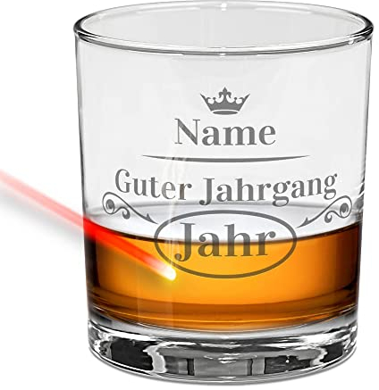 Whiskyglas mit Gravur selbst gestalten - Guter Jahrgang - mit Name & Jahr personalisieren - Whisky Glas graviert Tumbler, Geschenk Frauen, Männer zum Geburtstag, Weihnachten | 315 ml, Gravur
