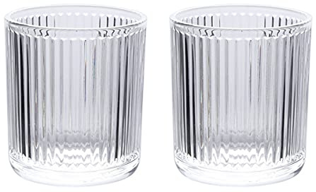 Gaolinci 2 vasos de cristal, soporte para cepillo de dientes, vasos de baño, 10 onzas