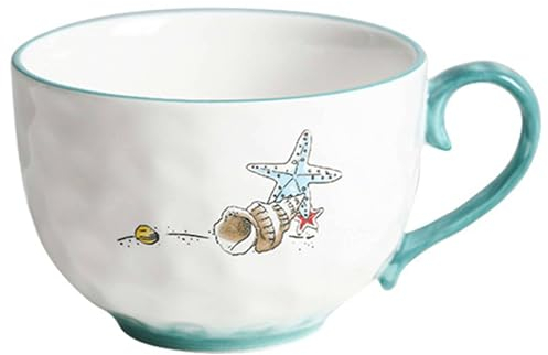 TYMYYS Suppentassen Mit Henkel,suppenschüssel Mit Griffen, Bouillonbecher, Cremesuppenschalen Porzellan, Keramikschale-D-15x11.8x8cm, 500ml