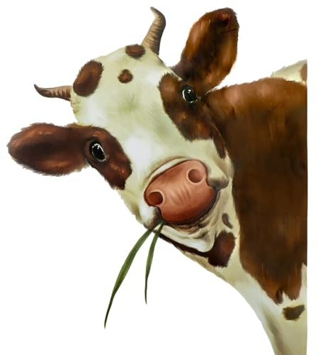 EEEKit Kuh Fensteraufkleber Selbstklebend, Lustige Tierdruck Wand Fenster Sticker für Bauernhaus Home Office Dekoration, 30 x 35CM