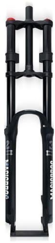 DHNCBGFZ Downhill Mountain Bike Suspension Fork 26 27.5 29 Inch Double Shoulder Air Fork 1-1/8 Disc Brake Straight Fork QR 9mm Travel 160mm Adjustable Rebound(No damping,29)