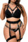 GKLWEJ Erotische Dessous-Sets, Verstellbar Nachtwäsche Sexy Set mit BH, Slip, Gürtel, Dessous Damen Sexy Unterwäsche, Reizwäsche Damen Set, Sexy Unterwäsche für Frau