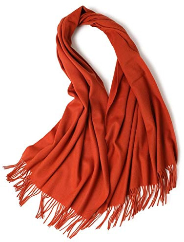 Höst och vinter Varm tjock ullscarf Vanlig män och kvinnor Samma enfärgade ullsjal ull(Orange)