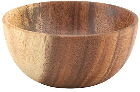 TräskåL, L Handgjord Stor Rund Salladssoppa Tetillbehör Saladier en Bois Matsal Miljövänligt Köksredskap 20 4,5 Cm (16 * 7 cm)