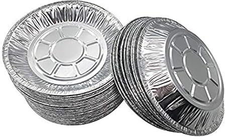 Disposable Aluminum Round Plate Pie Tins – Foil Tart & Pie Pans, Sturdy & Recyclable, Perfect for Baking, Catering & Takeaway – Approx 5 Inch Base/Approx 7 Inch Top Diameter (20)