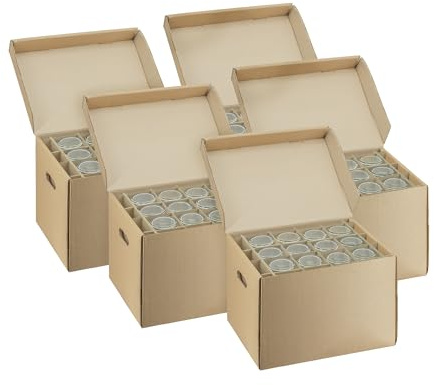 IMBALLAGGI 2000-5 Scatole Trasloco 40x30x30, Scatole Cartone con Coperchio e Divisori per Trasporto 24 Porta Bicchieri o 12 Calici Fino 5kg, Scatoloni per Trasloco 100% Eco Doppio Strato Rinforzato