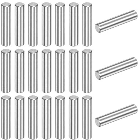 M METERXITY 30-Pack 4 x 18mm Dowel Pin, 304 Stainless Steel Support Pin Fastener Elements for Metal Devices/Wooden Projects, Cylindrical Shelf Support Pin [Silver Tone]