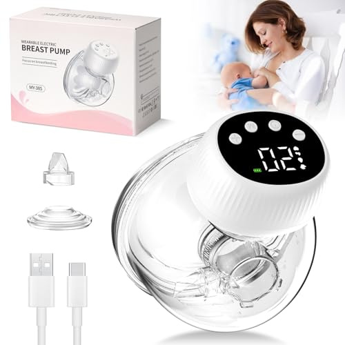Sacaleches Electricos Manos Libres 1200 mAh,4 Modos y 12 Niveles,Leche a Prueba de Fugas,Bajo Nivel de Ruido,Sacaleches Recargable con LCD,Sin BPA,24mm