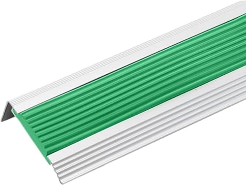 Stair Nosing Profile Edging,Aluminum L-Shaped Stair Nosing Profile, Stair Edge Protector Stair Edging, For Outdoor Or Indoor Stair Edges, Non-Slip Edging Strip-Green||W 5.5CM