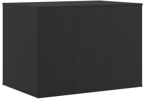 Genérico Baúl para Cojines de jardín ratán PE Negro 145x100x103 cm,Mobiliario,Muebles de jardín,Cajas de almacenaje para exteriores-317229