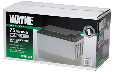 Wayne WSB1275 75Ah Maintenance-Free Battery Recommended ESP25, WSS30VN Basement Guardian