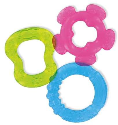 dBb Remond - Anneaux de Dentition Bébé Réfrigérants – Soulage la Poussée Dentaire - Lot de 3 Jouets Souples et Sécurisés – Facile à saisir - Dès 3 mois - Sans BPA - Rose, Vert & Bleu